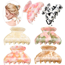 WILLBOND 6-pack tortoise shell clips keep hair in place all day.