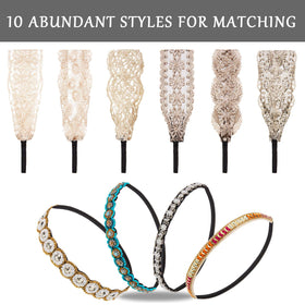 WILLBOND vintage crystal headband closeup shows intricate detail.