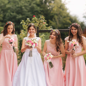 WILLBOND wedding flower crown complements bridal outfits with delicate romance