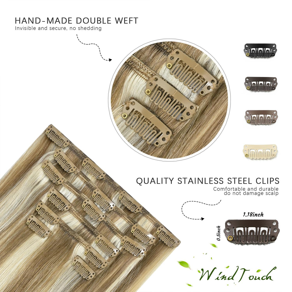 WindTouch 75g fullness set enhances movement and bounce in hair.