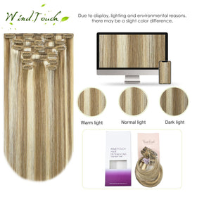 WindTouch Remy hair blends light blonde and platinum shades seamlessly.