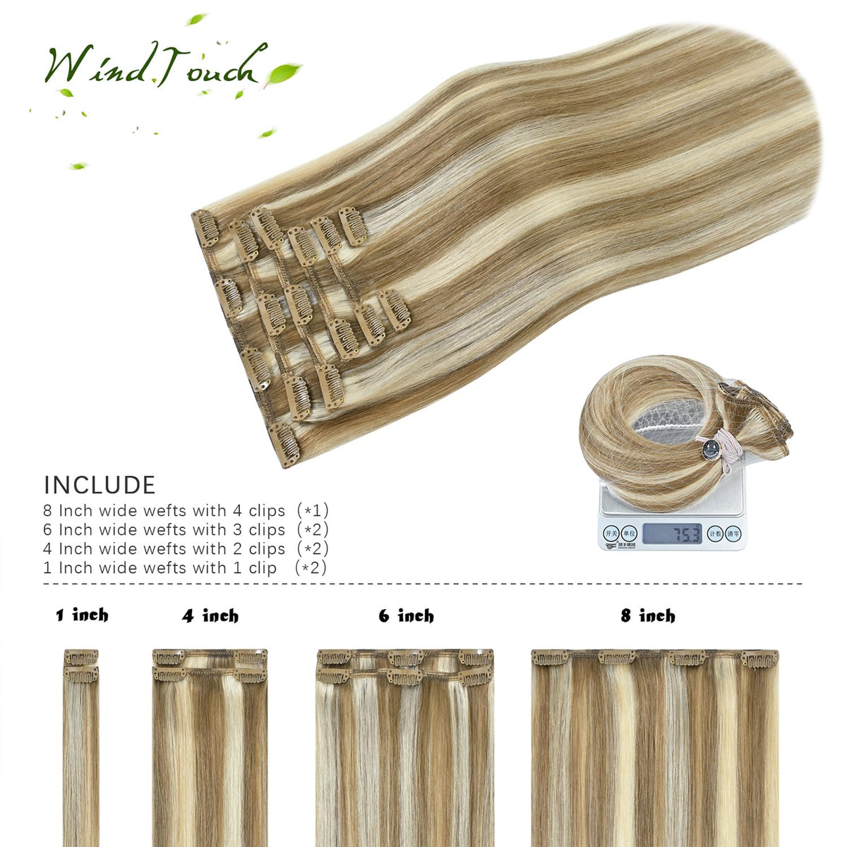 WindTouch seven-piece set with lightweight clips for secure wear.