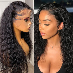 Wingirl 180-density deep wave front wig shows natural volume and movement for everyday styling.