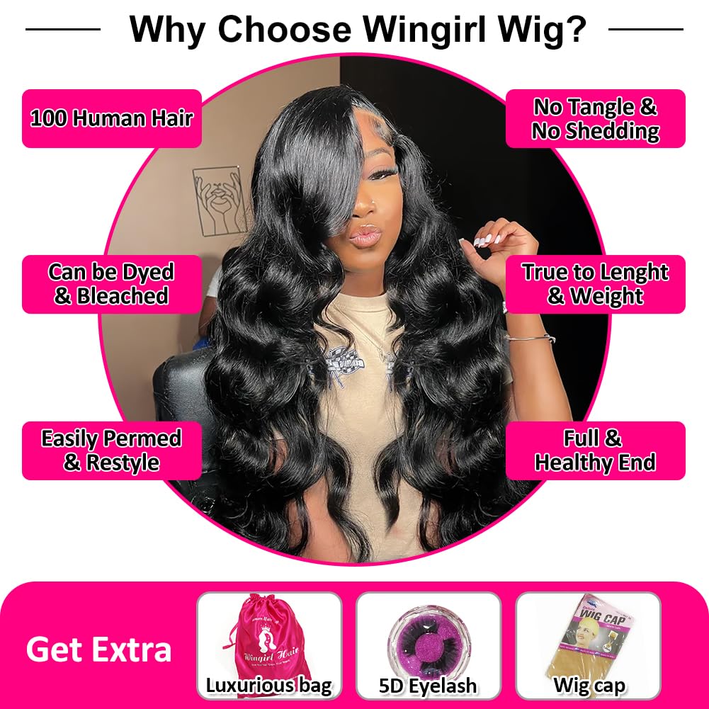 Wingirl wig pack includes two caps and 5D mink eyelashes.