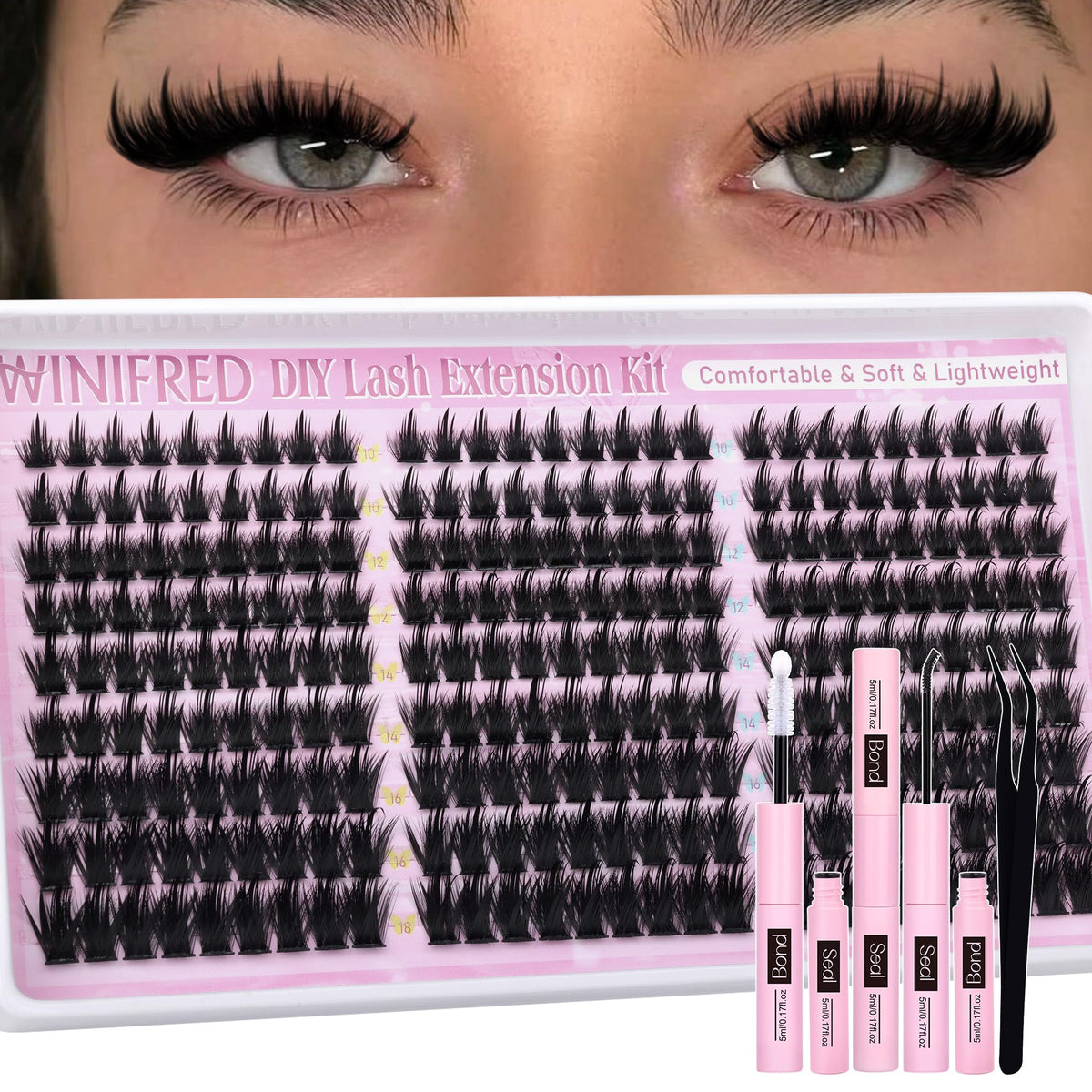 Winifred Manga Lash Clusters Kit pack for easy DIY daily volume