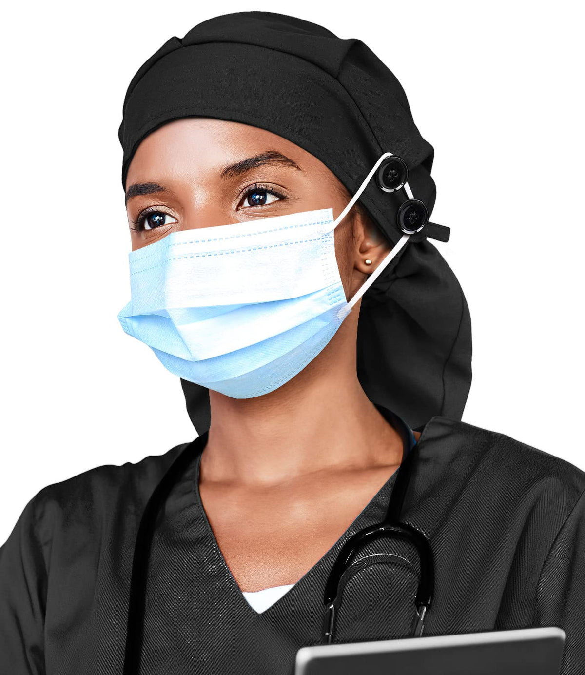 Winitas bouffant-style cap accommodates all hair types with breathable satin lining