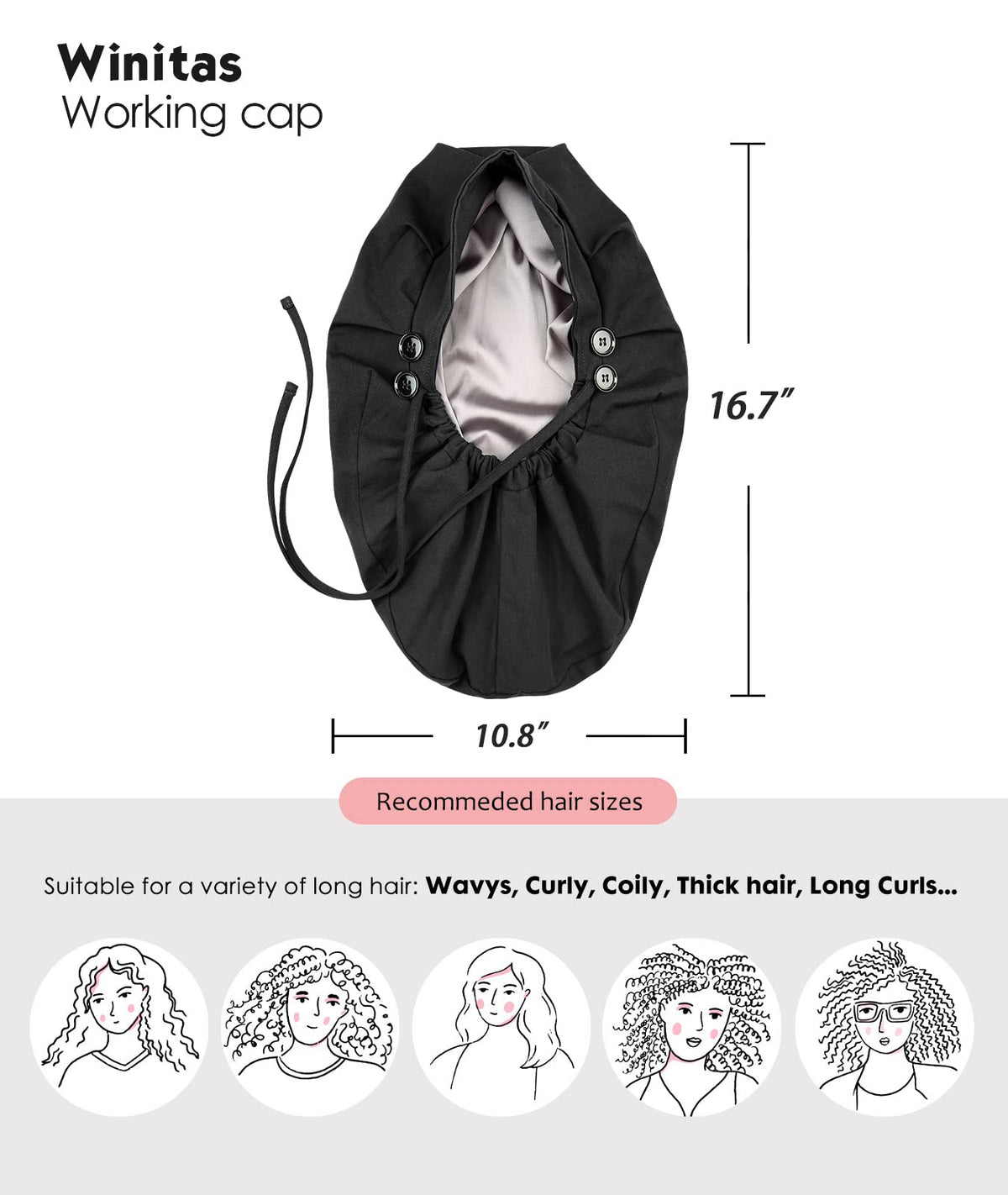 Winitas satin lining preserves moisture and minimizes friction during wear