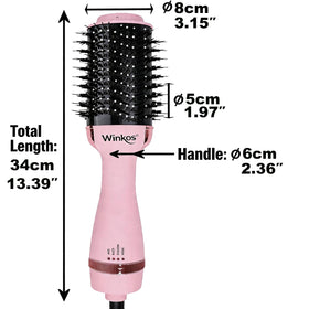 Winkos round brush with mixed bristles detangles and adds shine