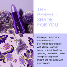 Winky Lux Amethyst Glimmer Balm texture close-up on lips