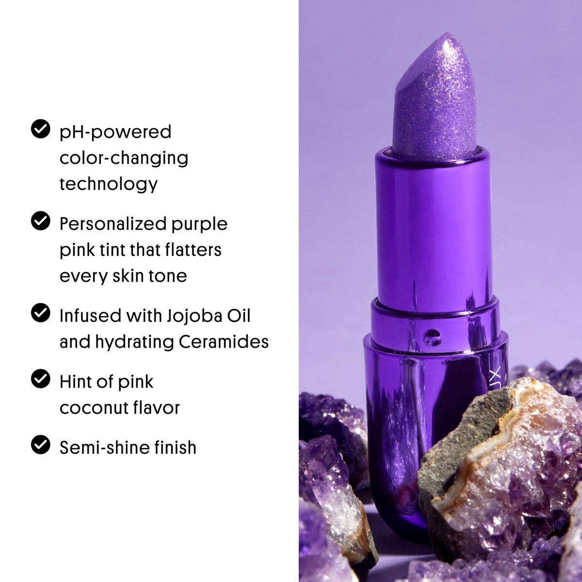 Winky Lux Amethyst Glimmer Balm pink coconut scent close-up