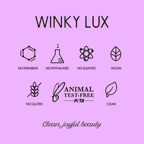 Winky Lux Aurora Glimmer Balm shows pH-activated color change on lips.