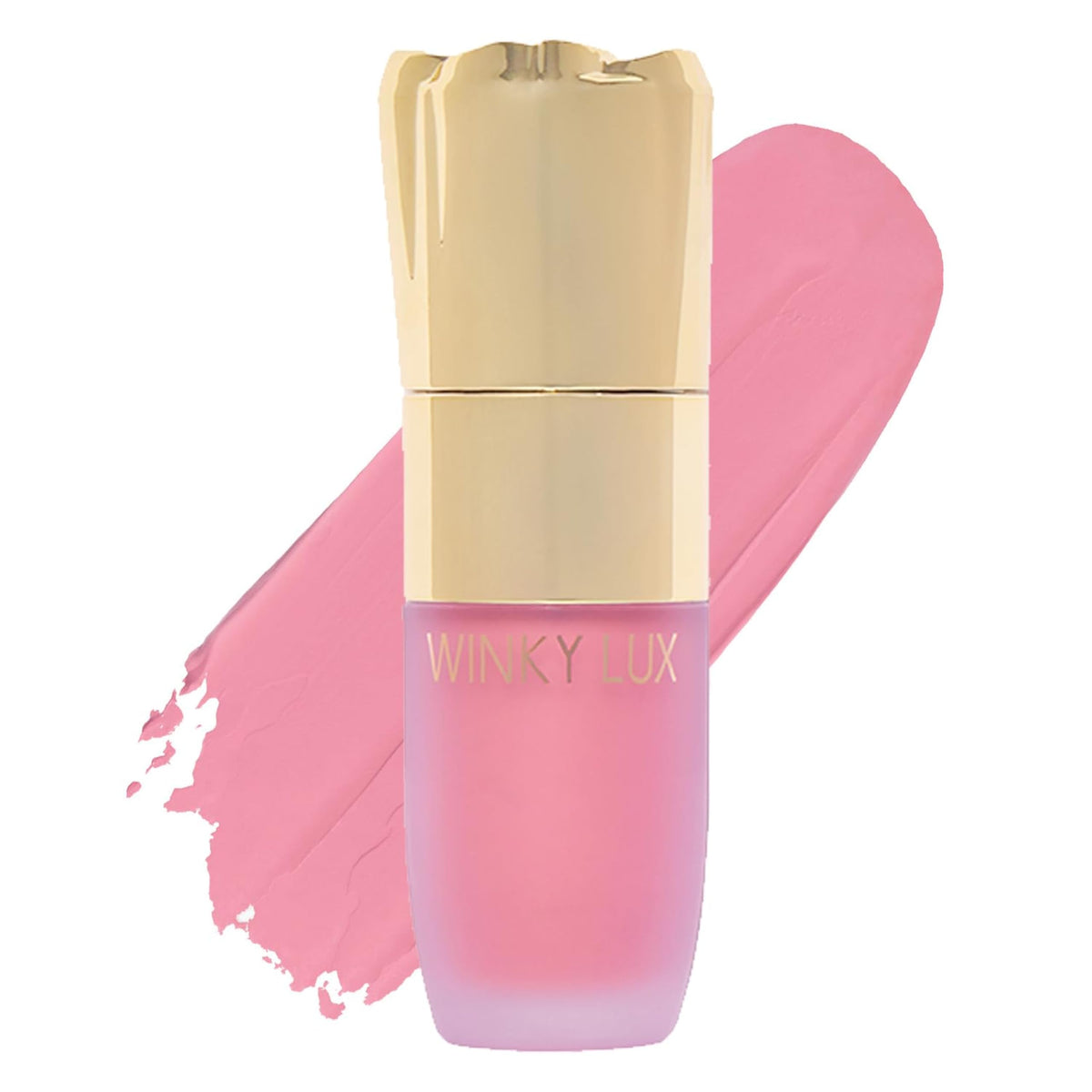 Winky Lux Cheeky Rose liquid blush bottle ready for everyday use.