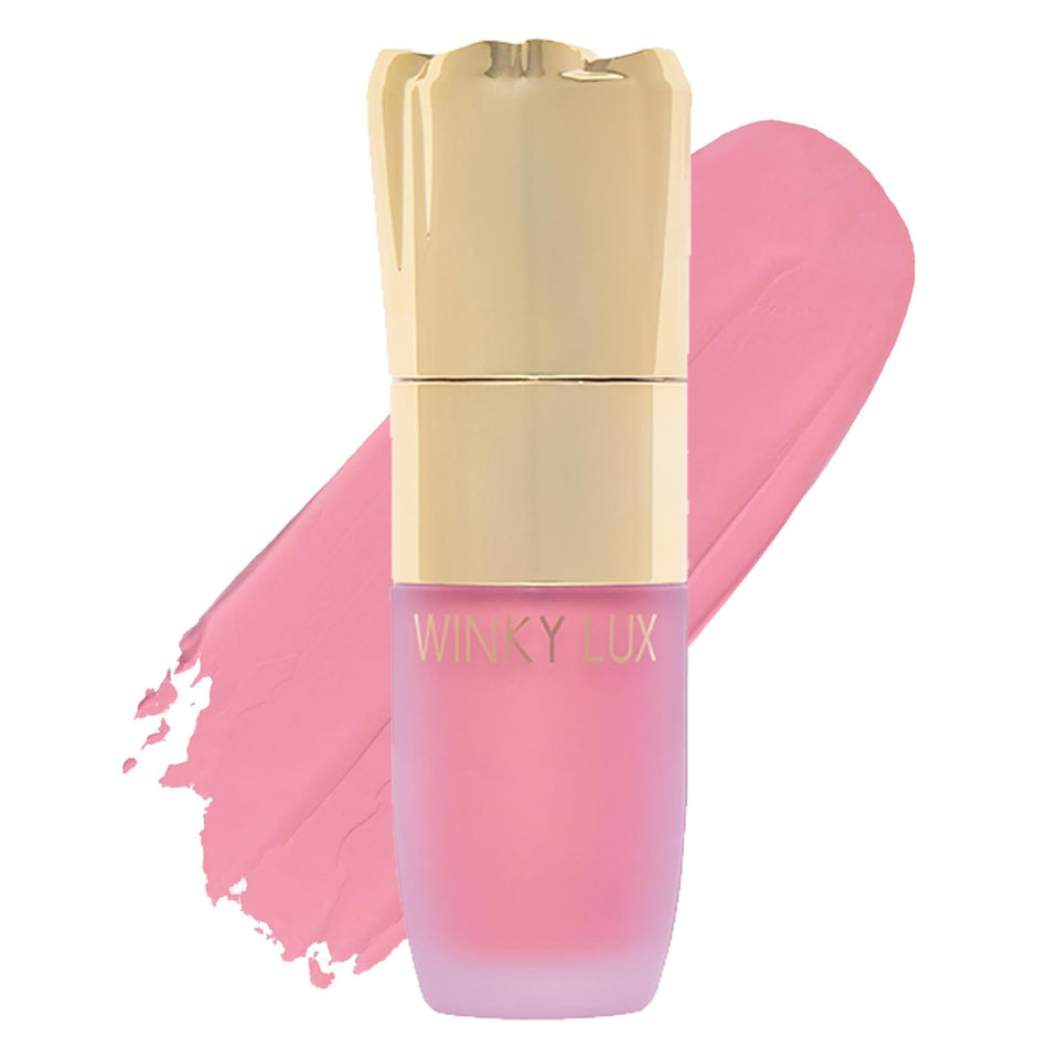 Winky Lux Cheeky Rose liquid blush bottle ready for everyday use.