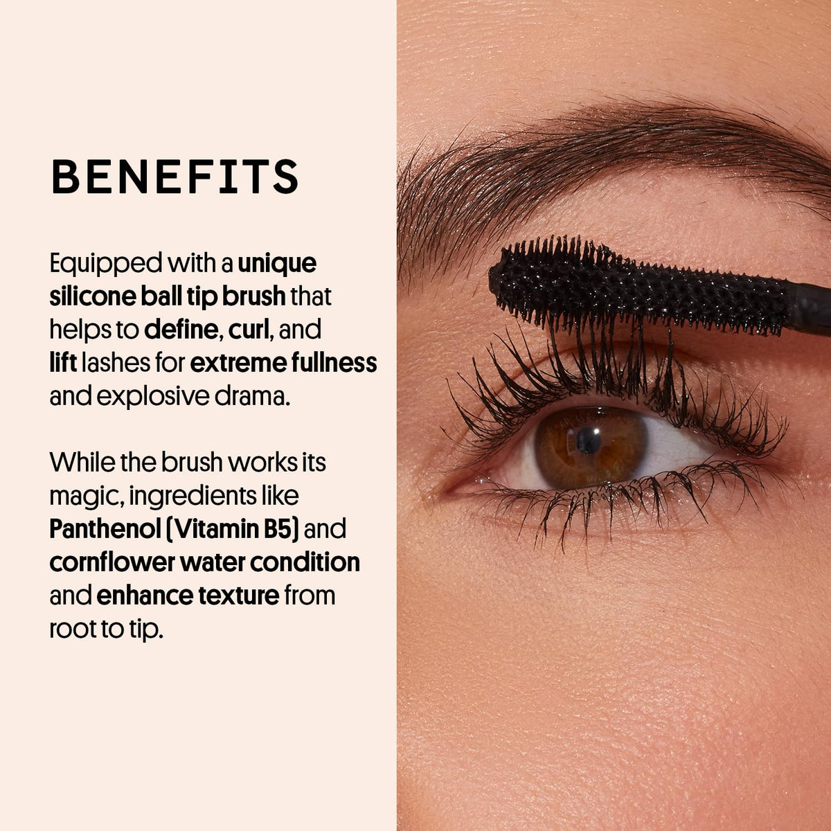 Winky Lux ExtravaLash hollow-bristle wand delivering weightless volume.