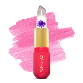 Winky Lux Flower Balm pink shade swatch with luminous, customizable color.