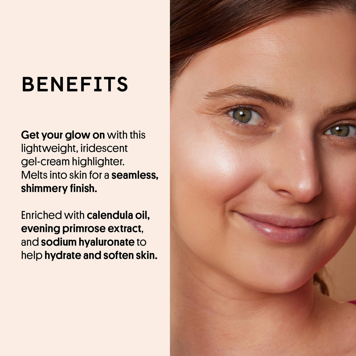 Winky Lux glow swatch demonstrates buildable luminosity on skin.