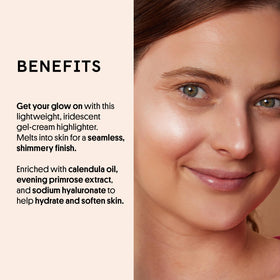 Winky Lux glow swatch demonstrates buildable luminosity on skin.