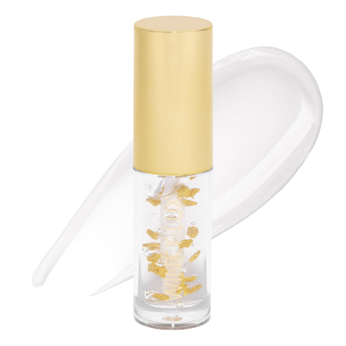 Winky Lux In The Stars lip oil bottle glows with subtle shimmer and hydration.