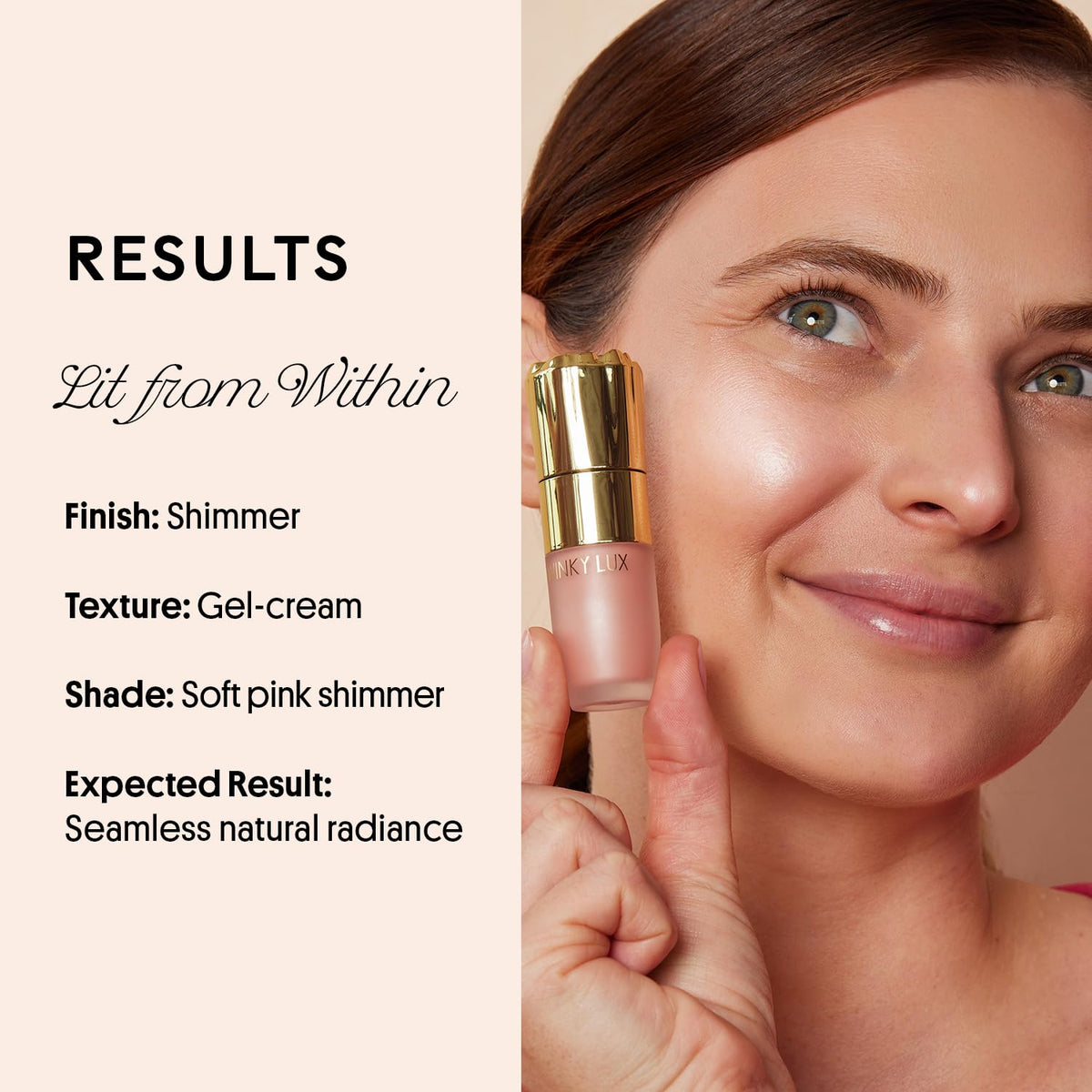 Closeup of Winky Lux gel-cream texture for weightless dew.