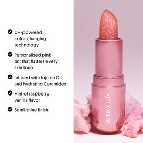 Winky Lux Pink Opal Glimmer Balm is clean, vegan, and cruelty-free.