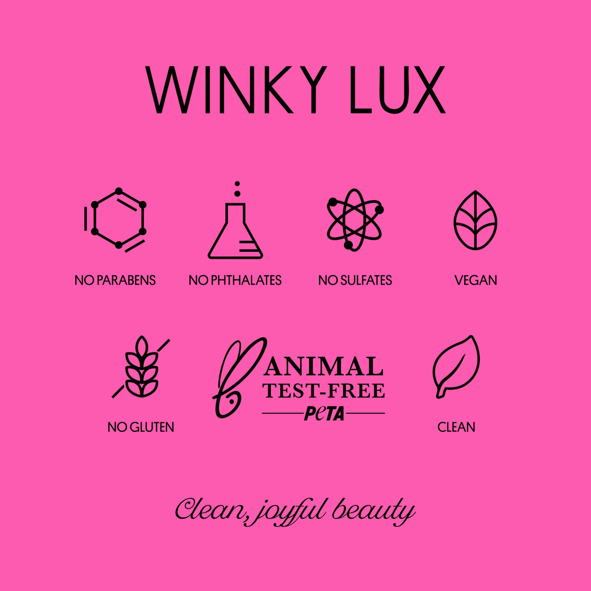 Winky Lux Pink Opal Glimmer Balm vegan and sulfate-free for gentle care.