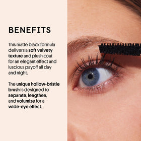 Winky Lux So Extra Mascara on lashes with clump-free definition.