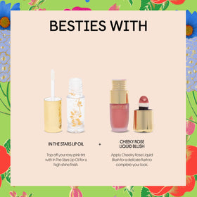 Winky Lux Flower Balm on lips provides cushiony softness and shine.