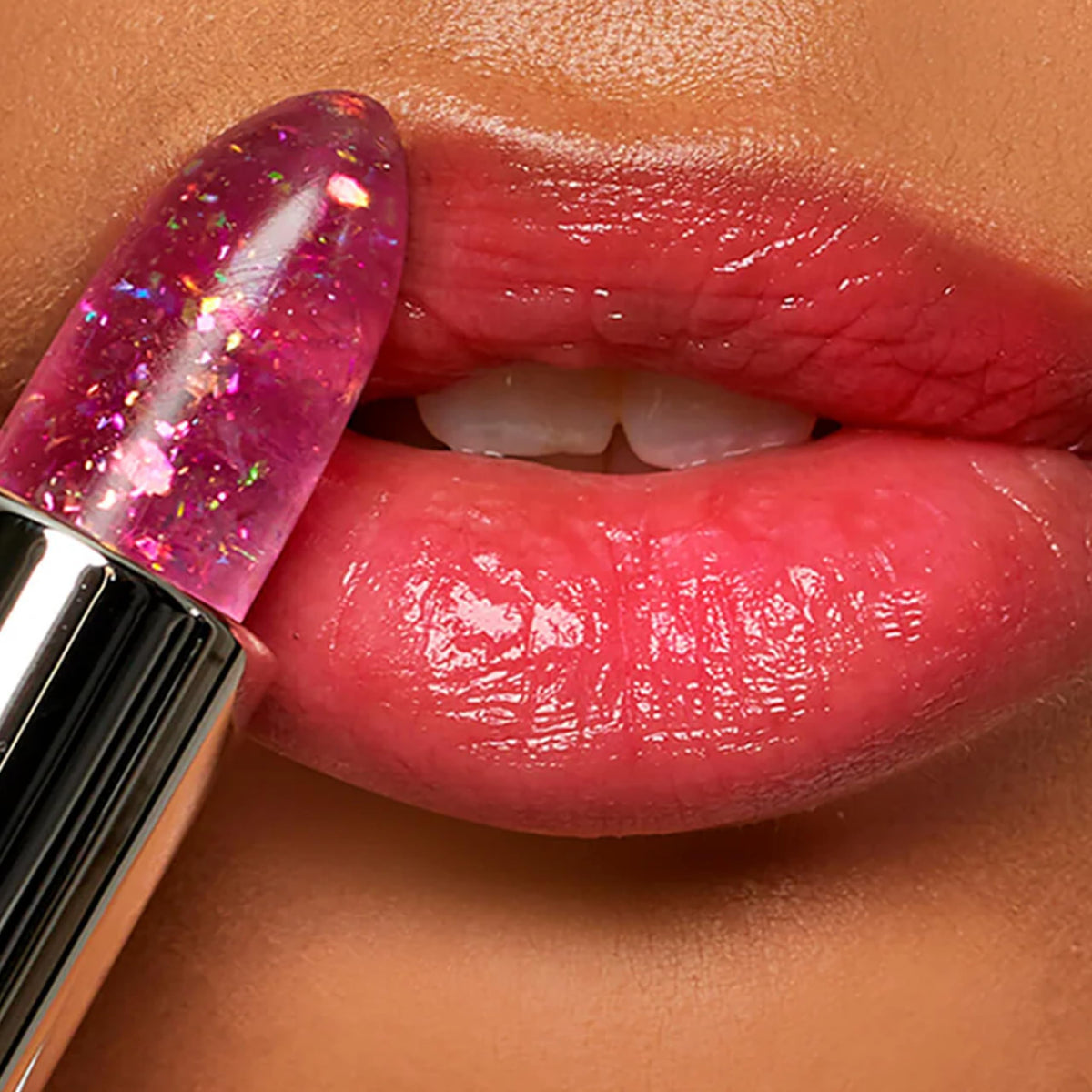 Winky Lux Lavender Glitter Confetti Balm close up texture reveals subtle sparkle.