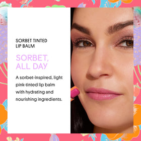 Winky Lux Sorbet balm in action provides smooth, rosy tint on lips