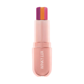 Winky Lux Sorbet Tri-Color Lip Balm shows pink glow for hydrated lips