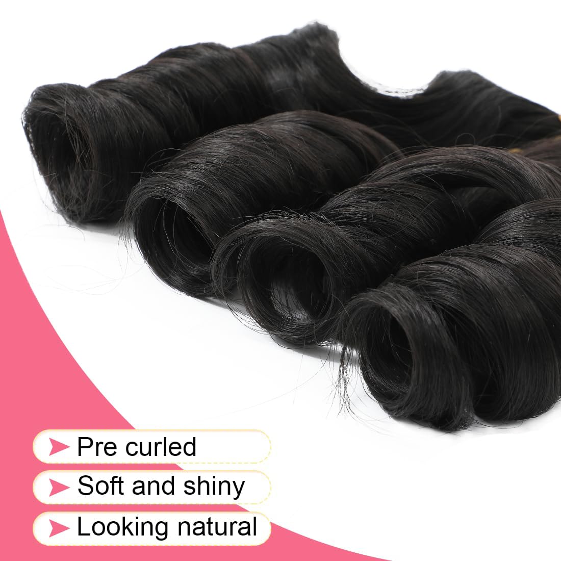 WIPPORYA Black women extensions 12inch pack6 for versatile crochet options