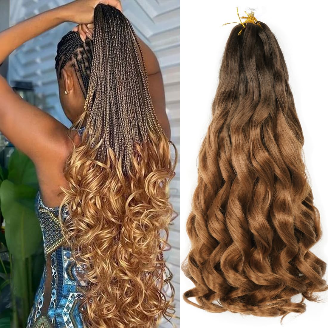 WIPPORYA French Curl Braiding Hair close-up texture shows soft, fluffy strands for natural movement
