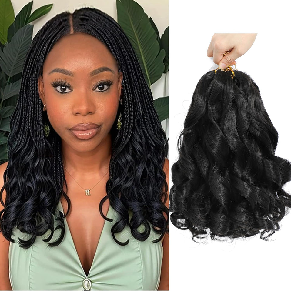 WIPPORYA French curly braiding hair 12inch pack6 with pre-stretched texture for smooth crochet installs