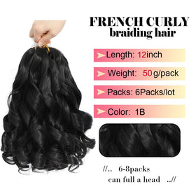 WIPPORYA Loose wave crochet hair 12inch pack6 for effortless styling