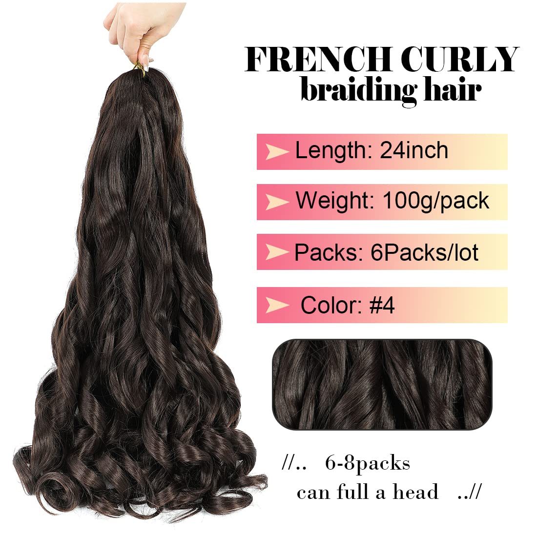 WIPPORYA pre stretched braiding hair 100 g per pack for easy braiding