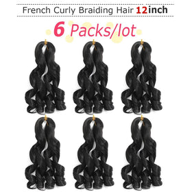 WIPPORYA Prestretched braiding hair 12inch pack6 for fast, natural-looking crochet styles