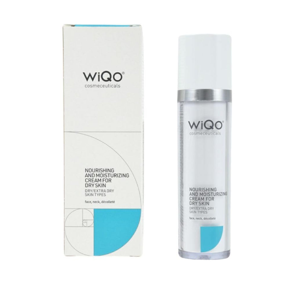 WIQO Moisturizing Face Cream bottle close-up for dry skin hydration