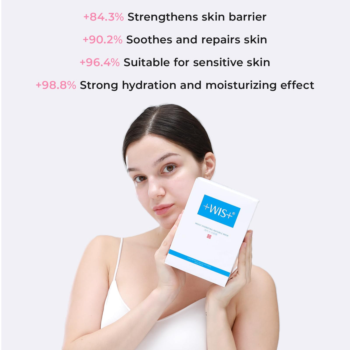 +WIS+ alcohol-free, paraben-free mask line emphasizes gentle formula.