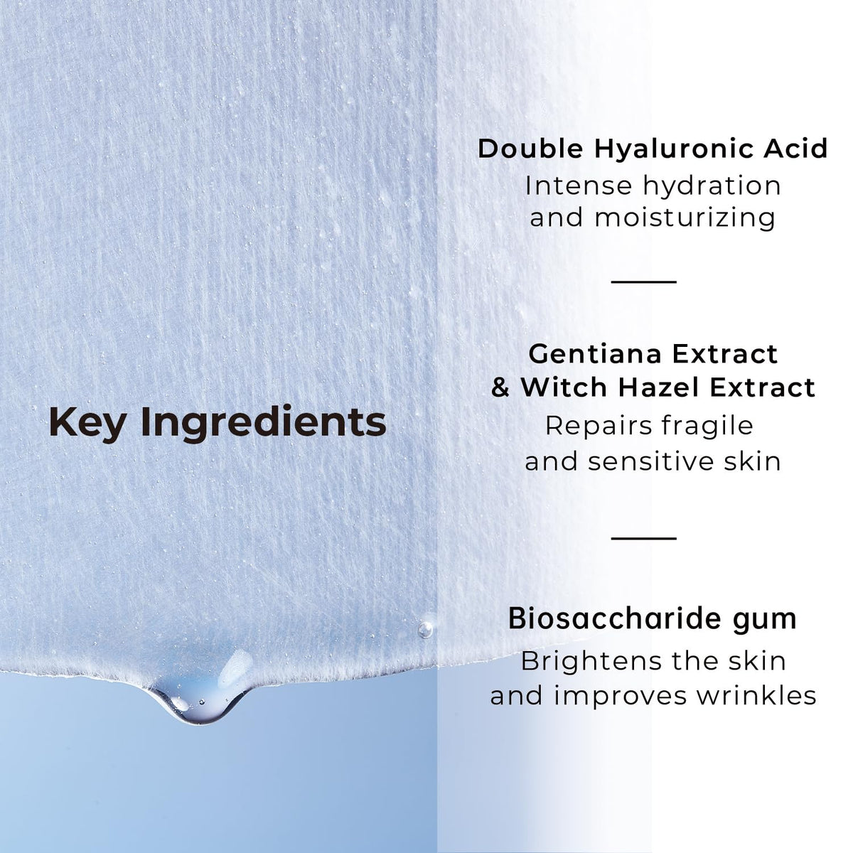 +WIS+ betaine-rich hydration mask showcases a firming, elastic feel.