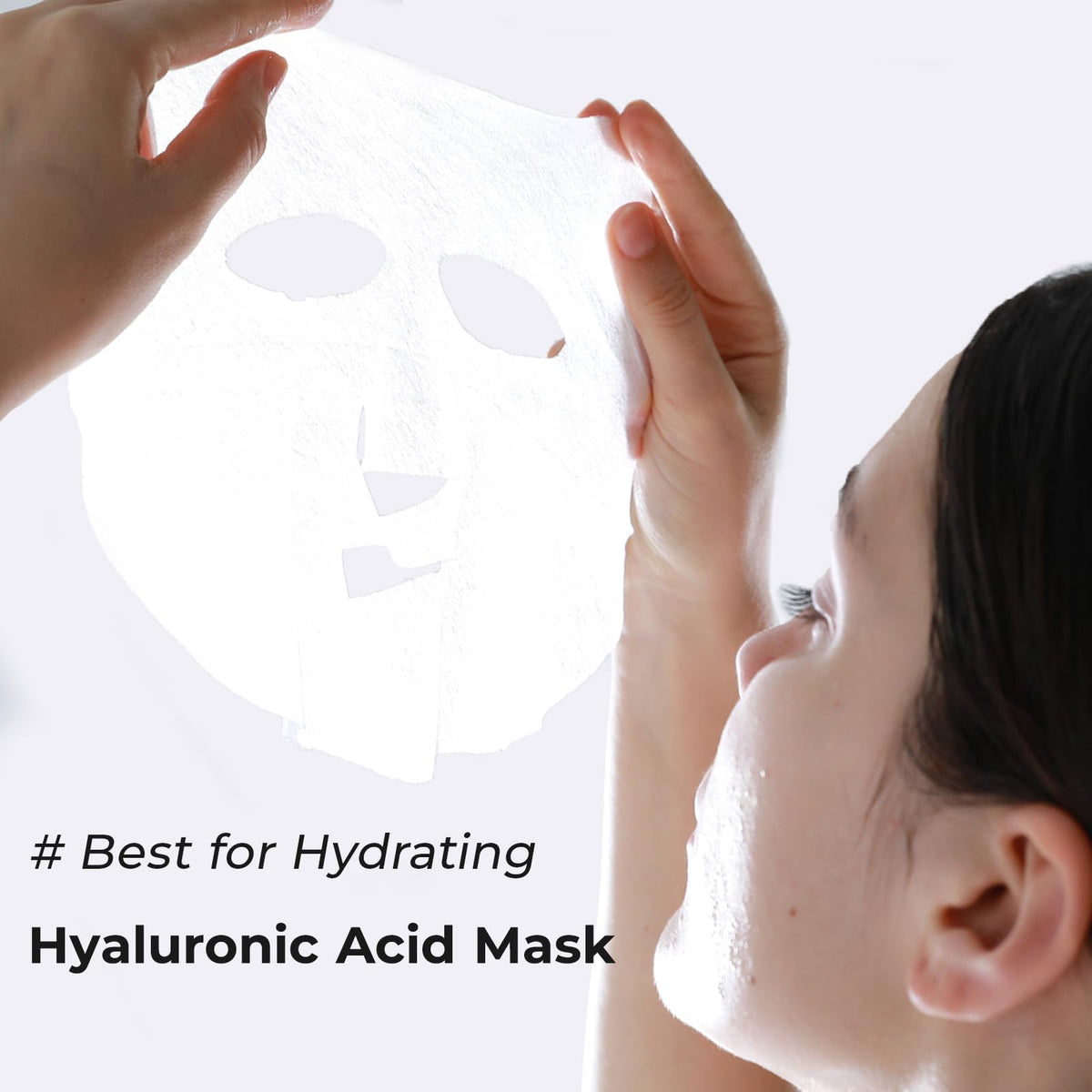 +WIS+ hyaluronic acid and allantoin sheet mask close-up promises dewy, smooth skin.