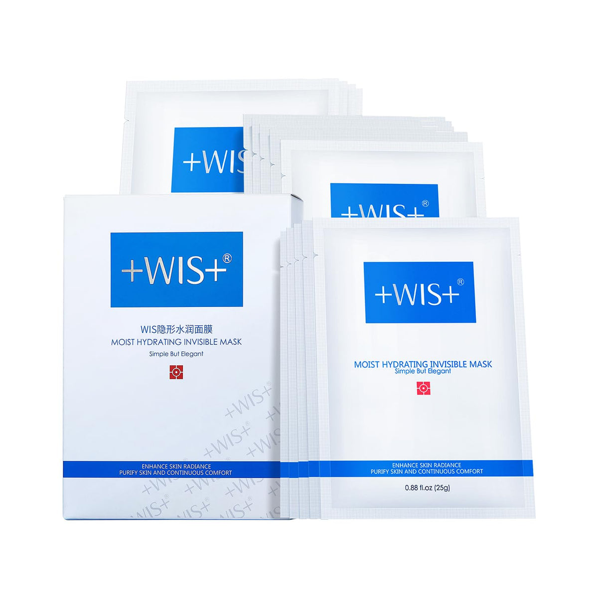 +WIS+ Intensive hydrating face mask 24-pack delivers lasting moisture and a refreshed look.