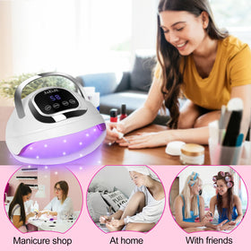 Wisdompark nail lamp with large space to cure five nails at once