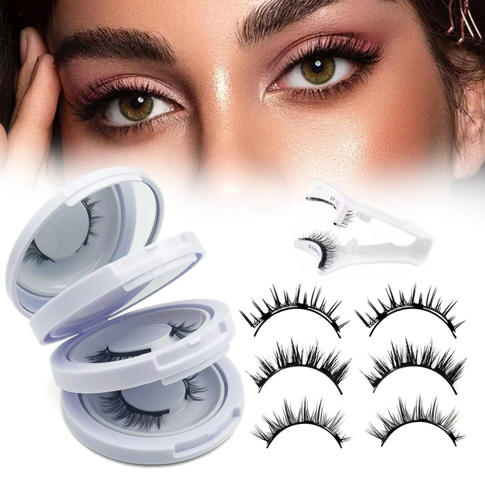 Witpiny Meylora magnetic lashes with applicator closeup for easy, precise application.
