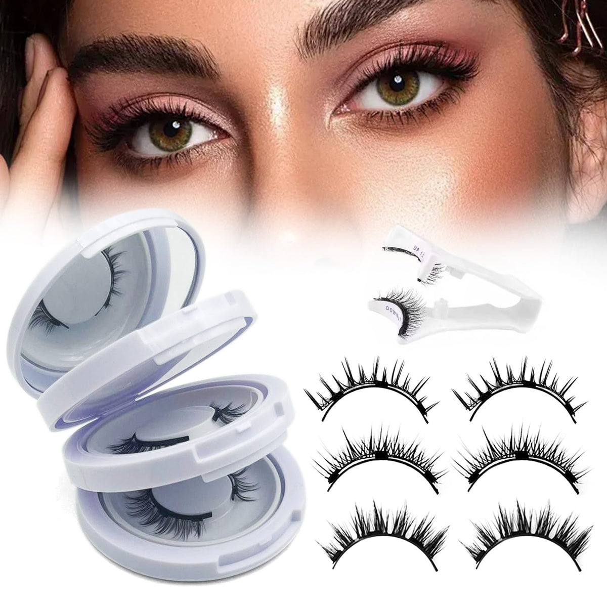 Meylora magnetic lashes kit with applicator for easy, precise placement.