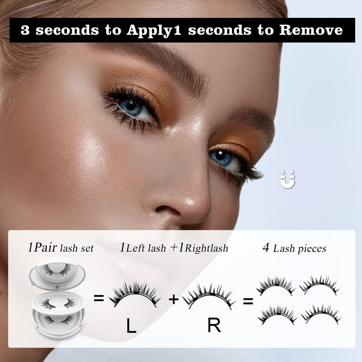 Meylora magnetic lash design enables quick attachment.