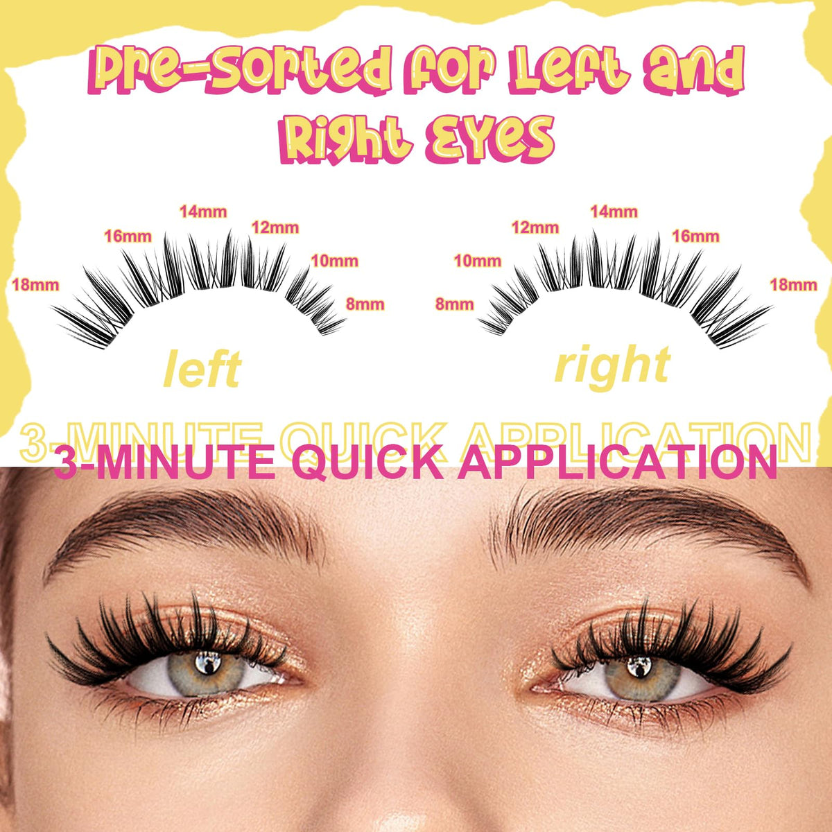 WiWiLINK lash-bond application demonstrates precise cluster placement on natural lashes.