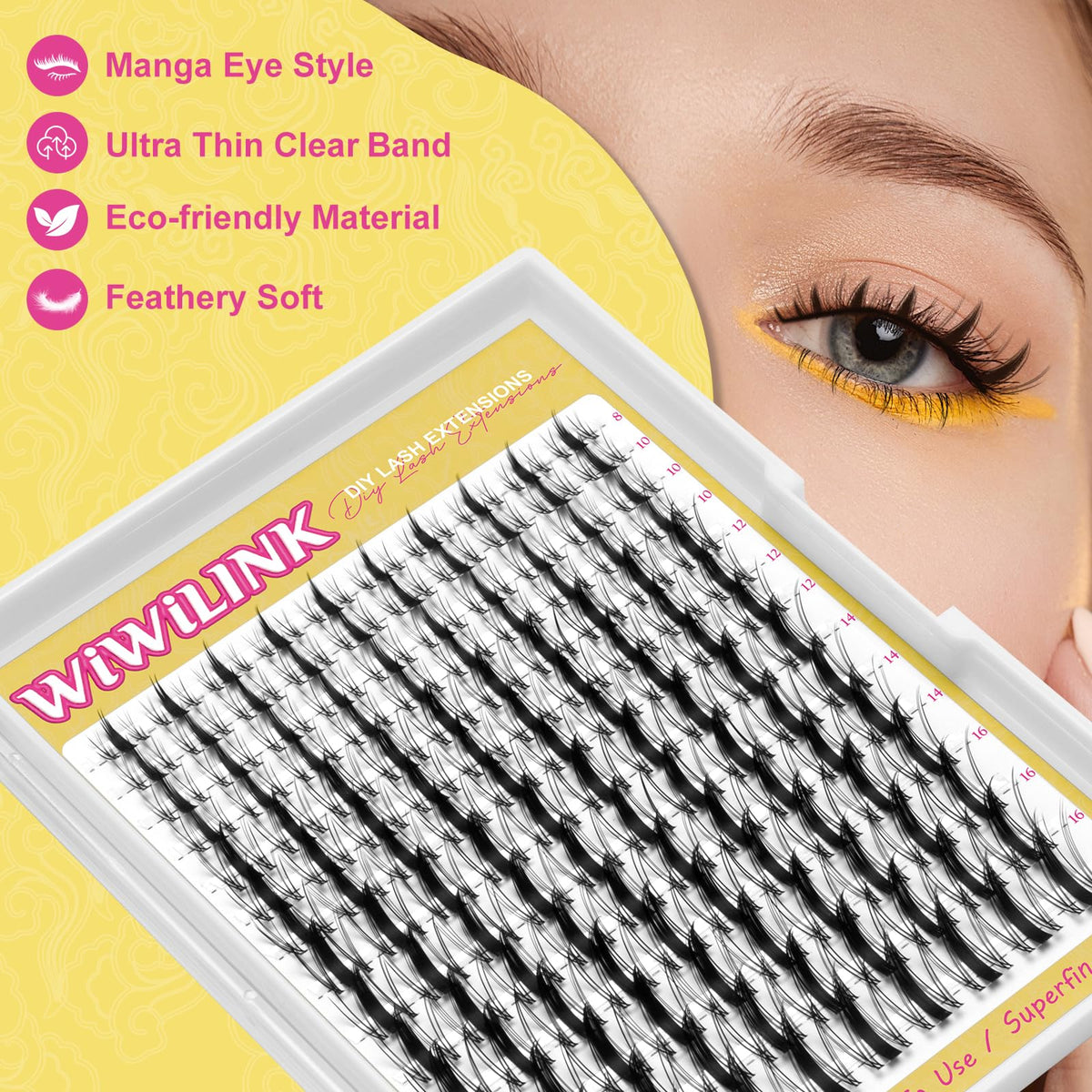 WiWiLINK Manga Lash Clusters lash bond being applied for secure yet gentle adhesion