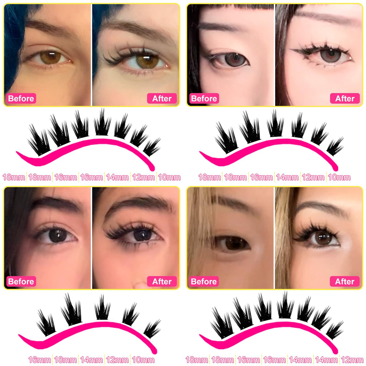 WiWiLINK Soft comfort clusters mimic real lashes and are reusable.