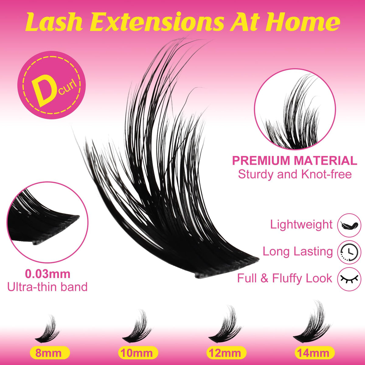 WiWiLINK soft-cluster lashes deliver a realistic, reusable look.