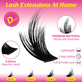 WiWiLINK soft-cluster lashes deliver a realistic, reusable look.